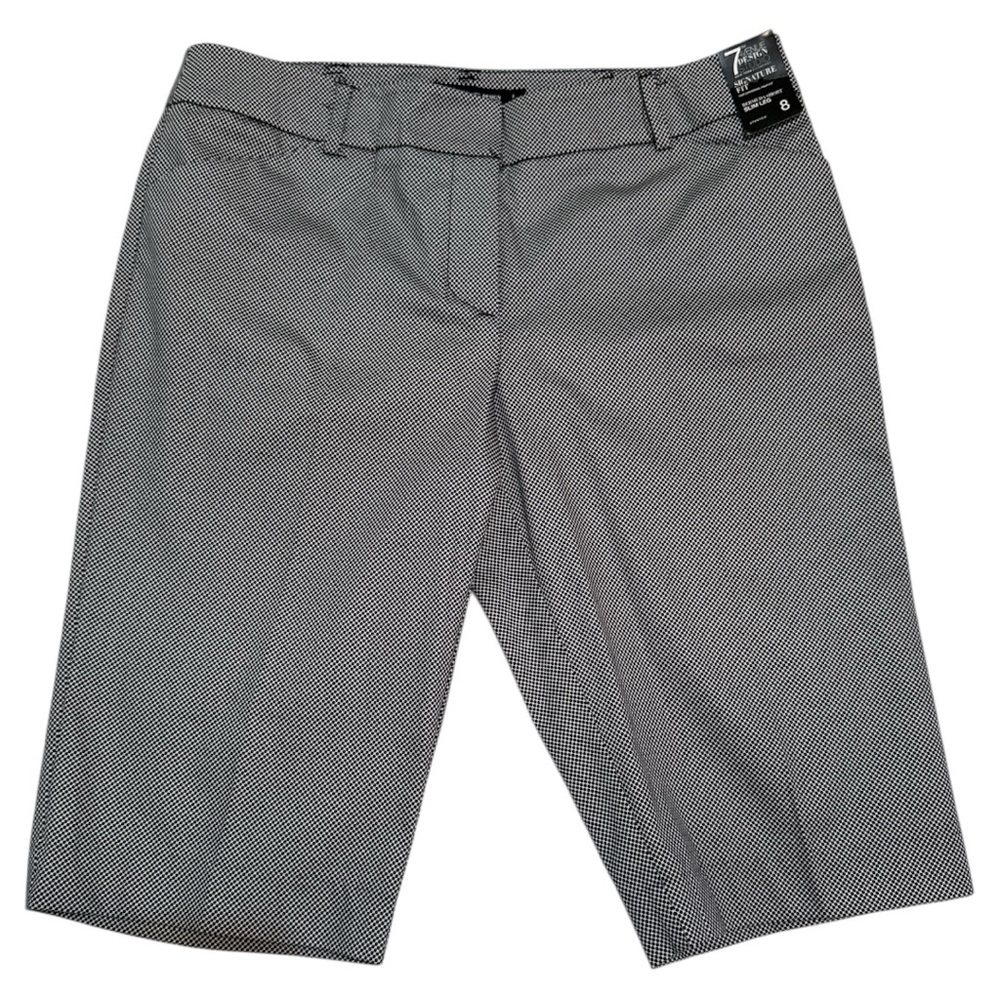 New York & Company Black and White Bermuda Shorts Tailored Fit